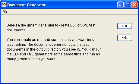 Initial document generator display page.